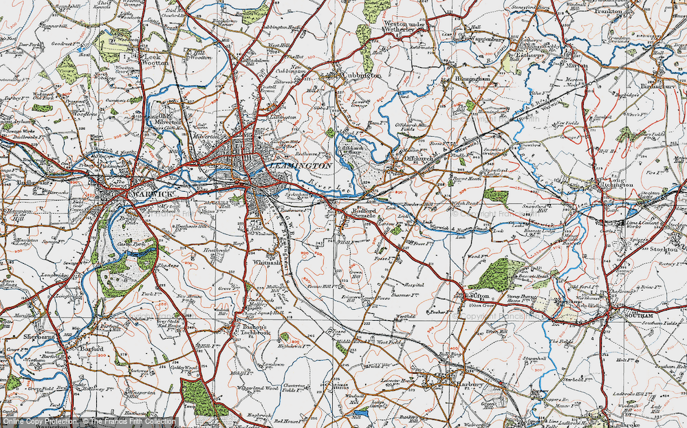 Old Map of Radford Semele, 1919 in 1919