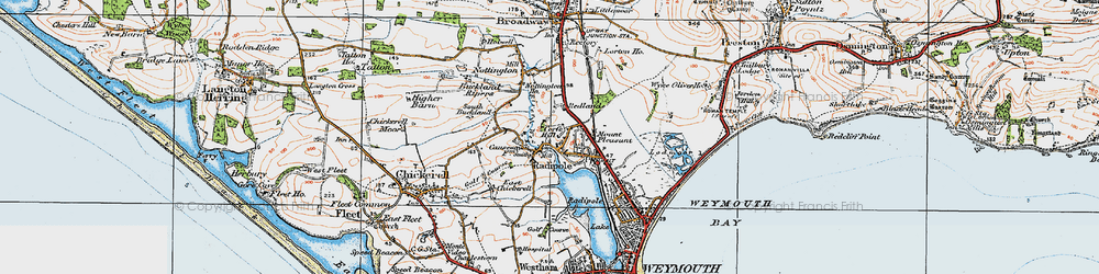 Old map of Radipole in 1919