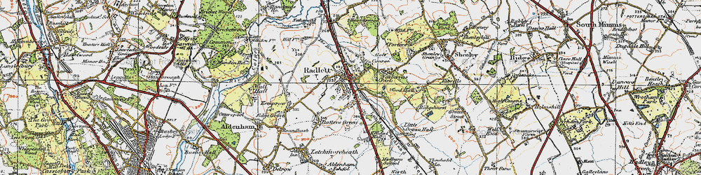 Old map of Radlett in 1920