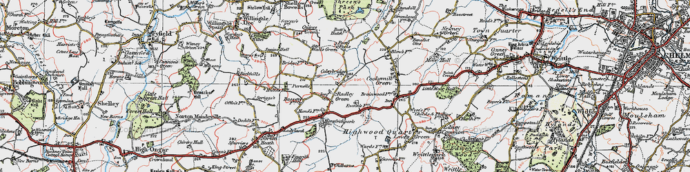Old map of Radley Green in 1920
