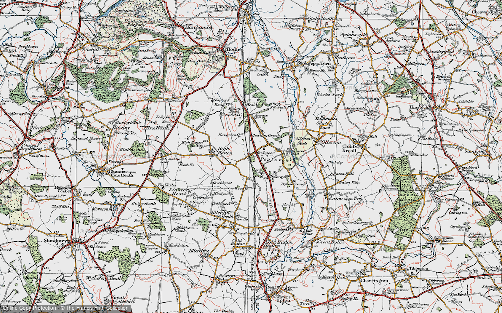 Old Map of Radmoor, 1921 in 1921