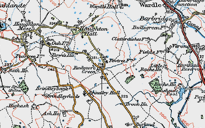 Old map of Radmore Green in 1923