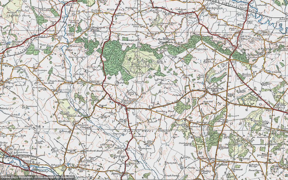 Old Map of Radmore Wood, 1921 in 1921