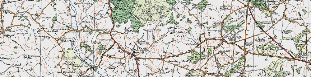 Old map of Radmore Wood in 1921