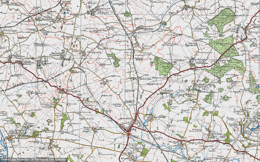 Old Map of Radstone, 1919 in 1919