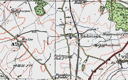 Old map of Radstone in 1919