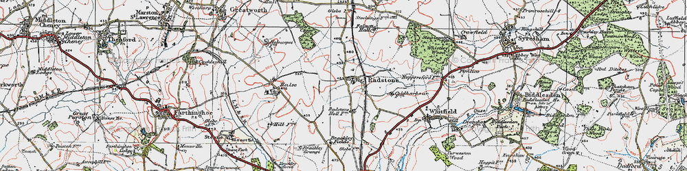 Old map of Radstone in 1919