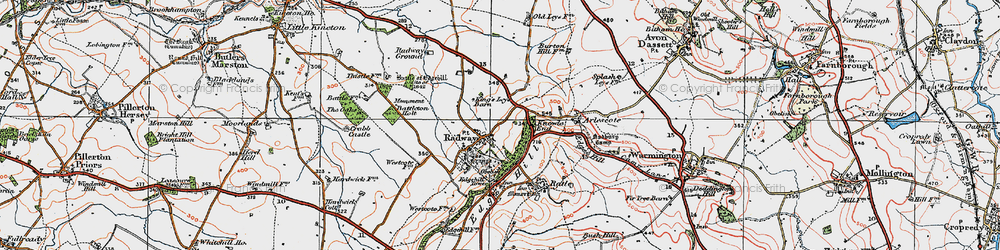 Old map of Radway in 1919