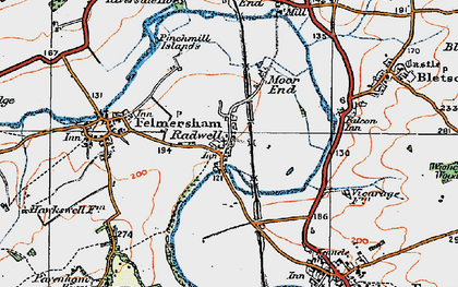 Old map of Radwell in 1919
