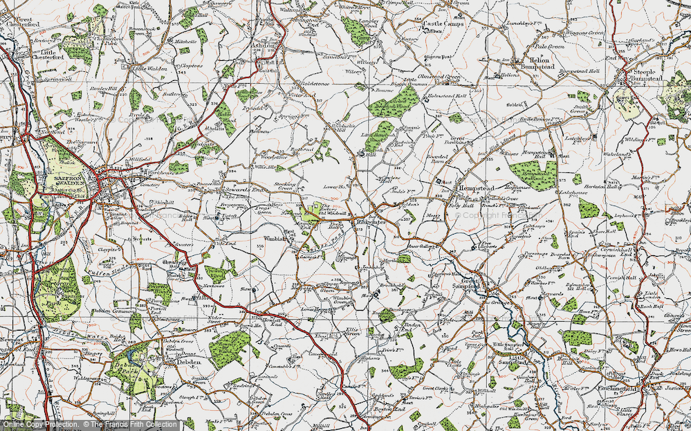 Old Map of Radwinter, 1920 in 1920