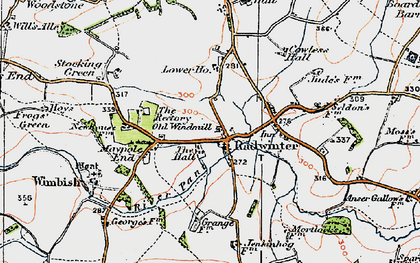 Old map of Radwinter in 1920