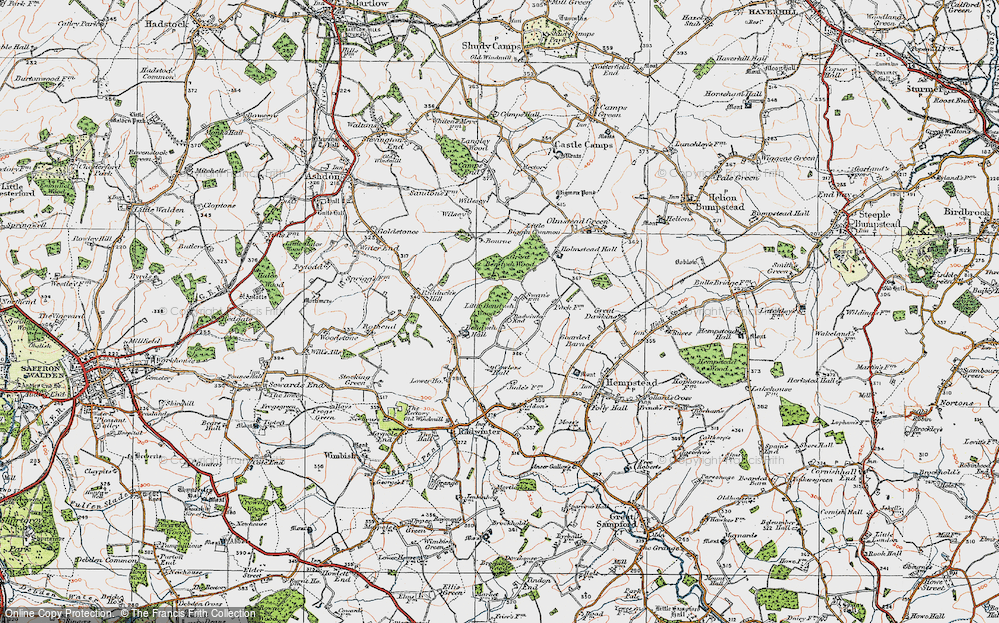 Old Map of Radwinter End, 1920 in 1920