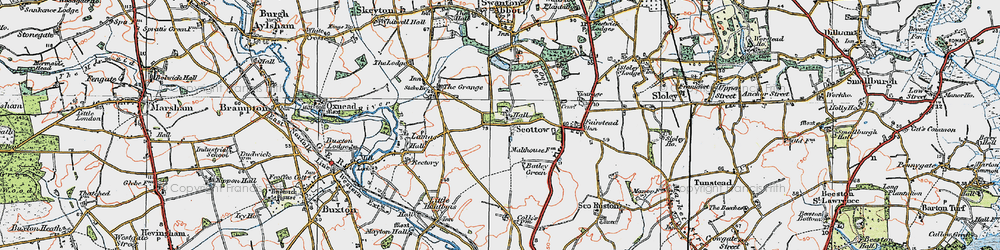 Old map of RAF Coltishall in 1922