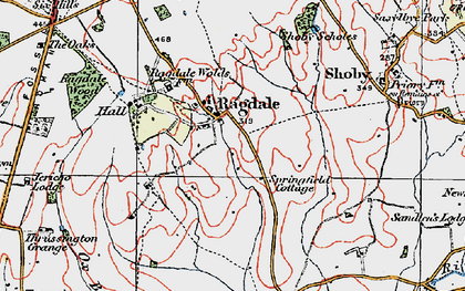 Old map of Ragdale in 1921