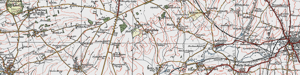 Old map of Ragdale in 1921