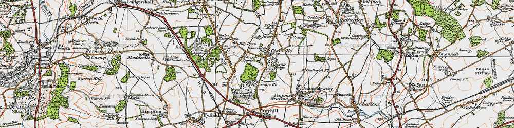 Old map of Blissamore Hall in 1919