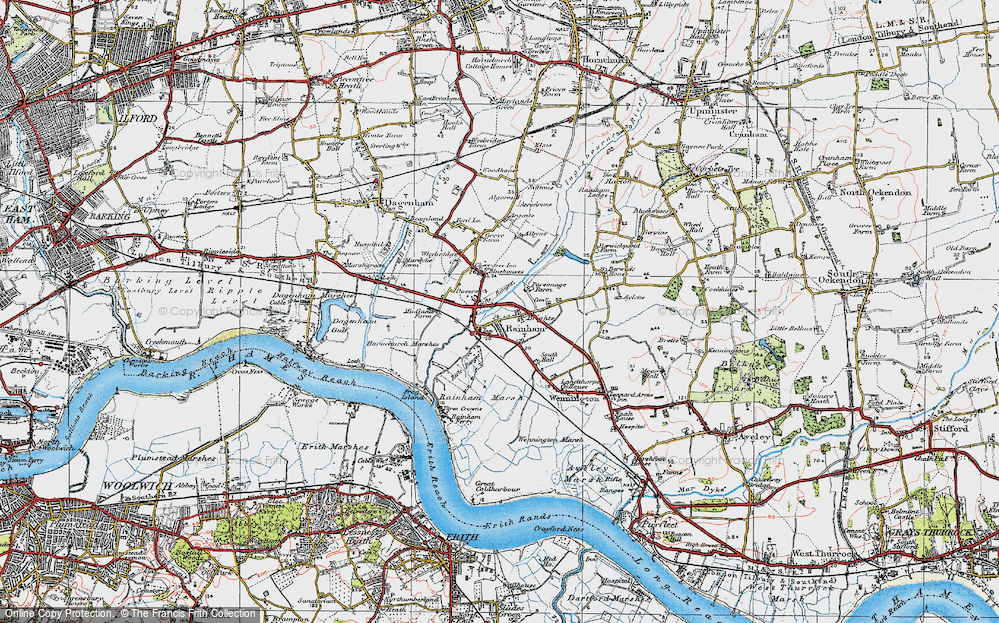 Old Map of Rainham, 1920 in 1920
