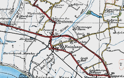 Old map of Rainham in 1920