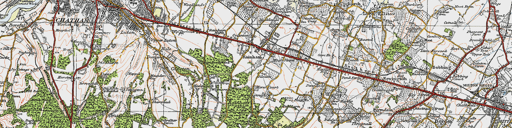 Old map of Rainham in 1921