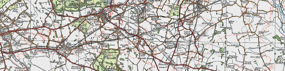 Old map of Rainhill in 1923