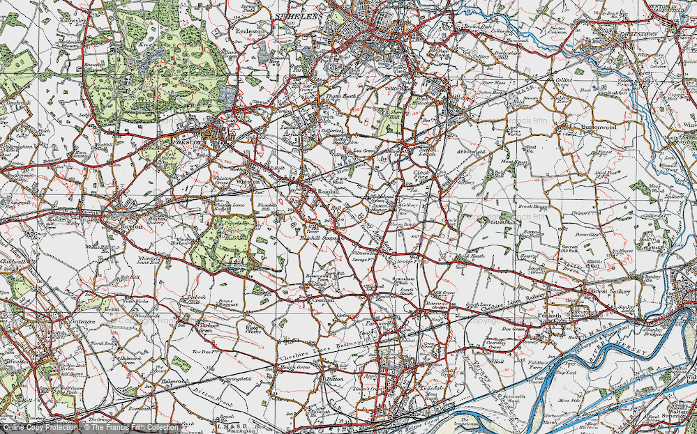 Old Map of Rainhill Stoops, 1923 in 1923