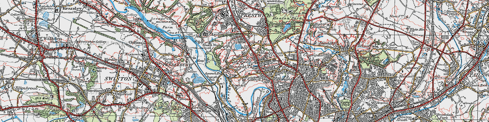 Old map of Rainsough in 1924