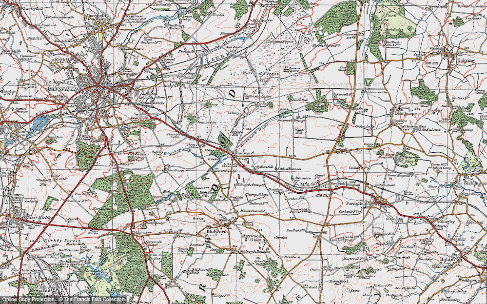 Old Map of Historic Map covering Black Hill in 1923