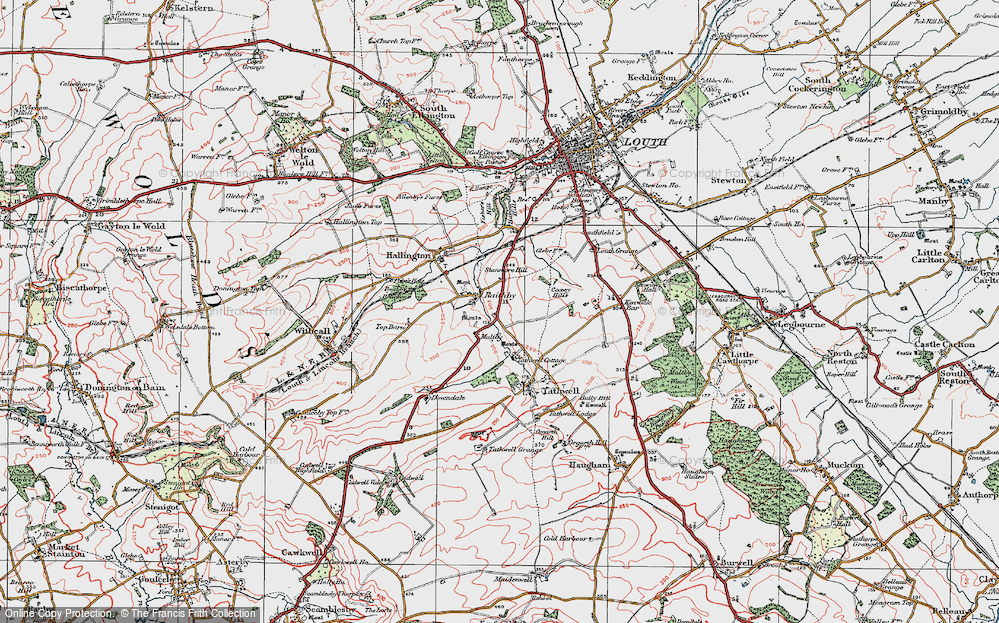 Old Map of Raithby, 1923 in 1923
