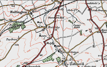 Old map of Raithby in 1923