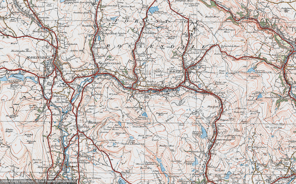 Old Map of Rake Head, 1924 in 1924