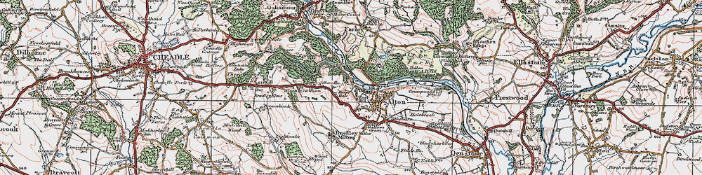 Old map of Rakes Dale in 1921