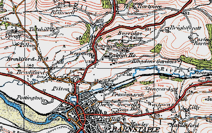 Old map of Westaway in 1919