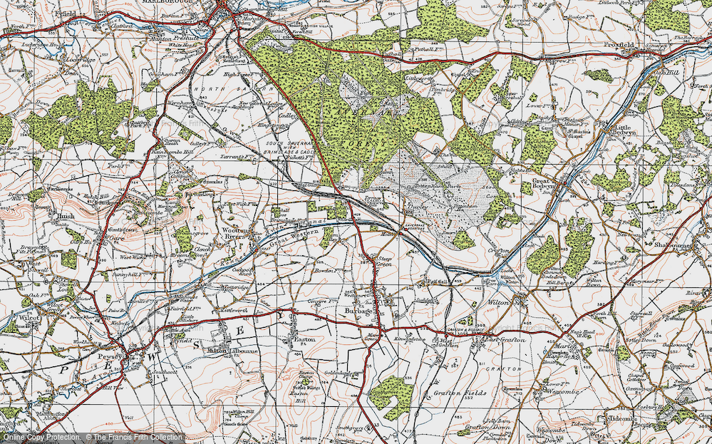 Old Map of Historic Map covering Burbage Wharf in 1919