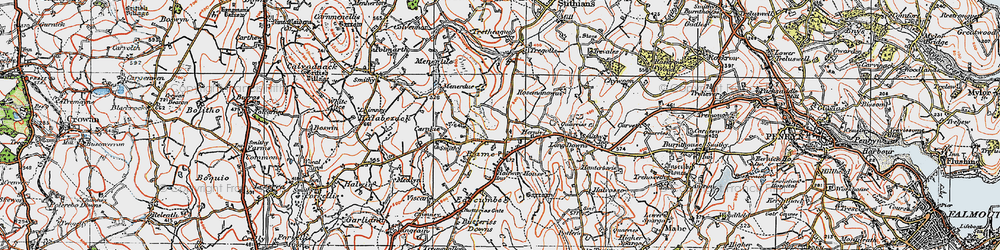Old map of Rame in 1919