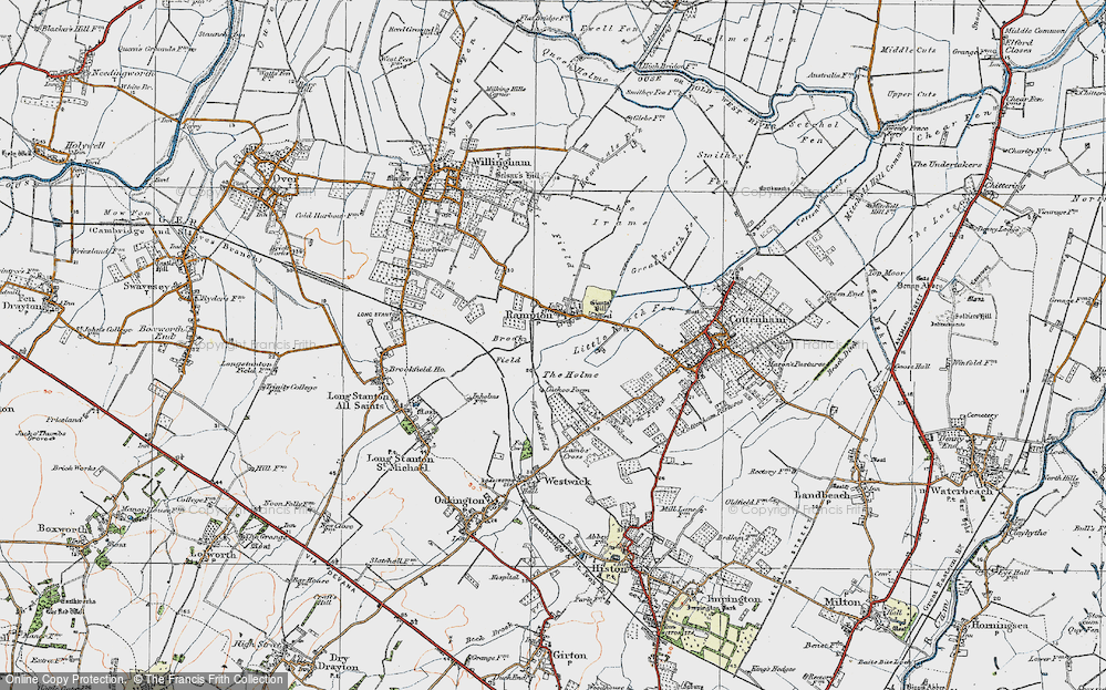 Old Map of Historic Map covering Belsars Field in 1920