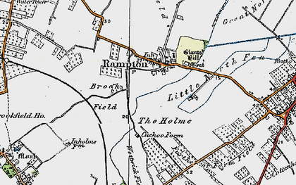Old map of Rampton in 1920