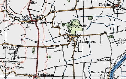 Old map of Rampton in 1923