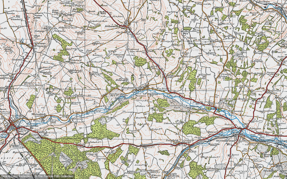 Old Map of Historic Map covering Rudge in 1919