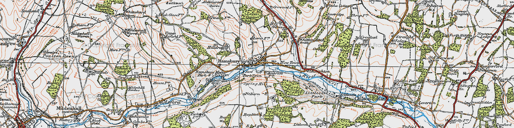 Old map of Ramsbury in 1919