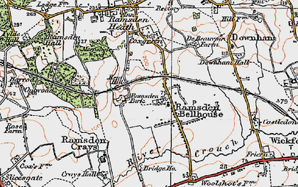 Old map of Ramsden Bellhouse in 1921