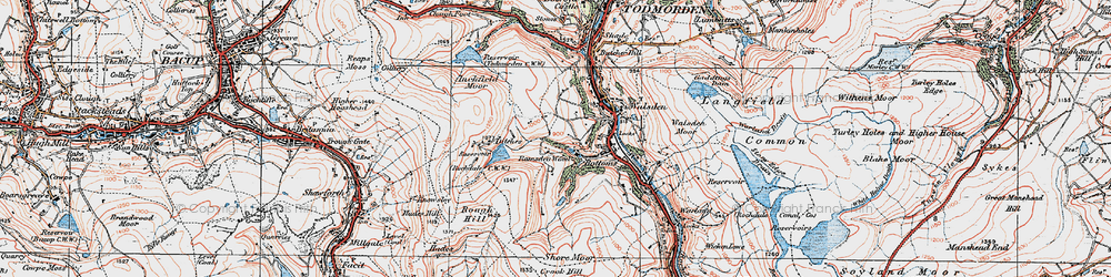 Old map of Gorpley Resr in 1925