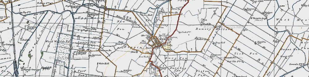 Old map of Ramsey in 1920