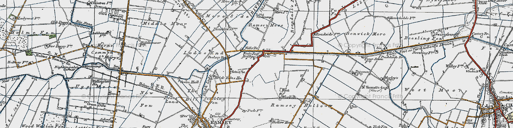 Old map of Broadall's District in 1920