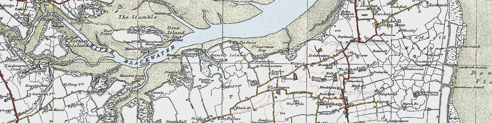 Old map of Ramsey Island in 1921