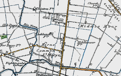 Old map of Ramsey St Mary's in 1920