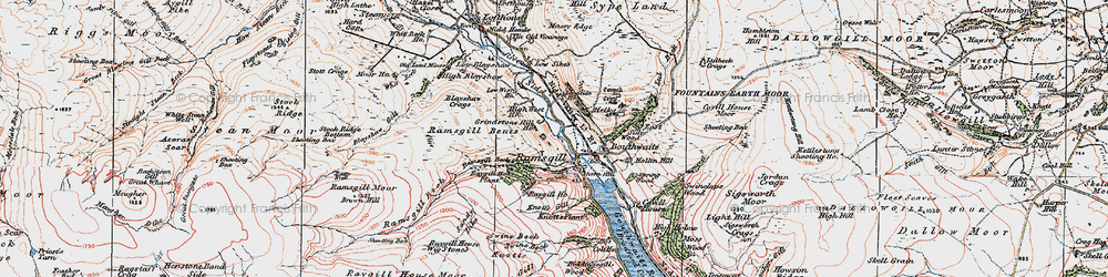 Old map of Ramsgill in 1925
