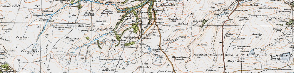 Old map of Burnhope Dam in 1925