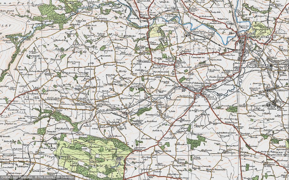 Old Map of Ramshaw, 1925 in 1925