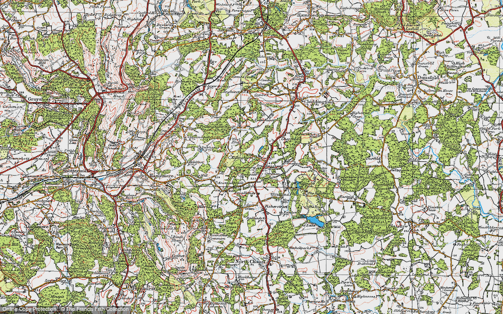Old Map of Ramsnest Common, 1920 in 1920
