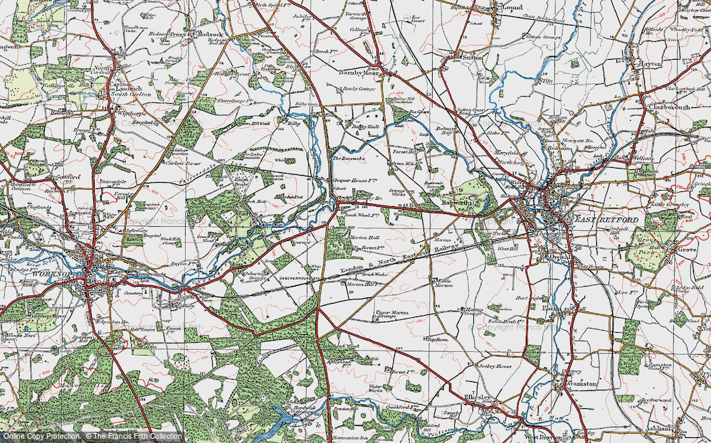 Old Map of Ranby, 1923 in 1923